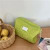 Flower Pattern Women Makeup Bag Cosmetic Bags Quilted Cotton Soft Makeup Case Pouch Zipper Large Travel Wash Pouch