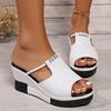 Summer Women's Slippers Thick Bottom Wedge Flip Flops Ladies High Heeled Casual Sandals