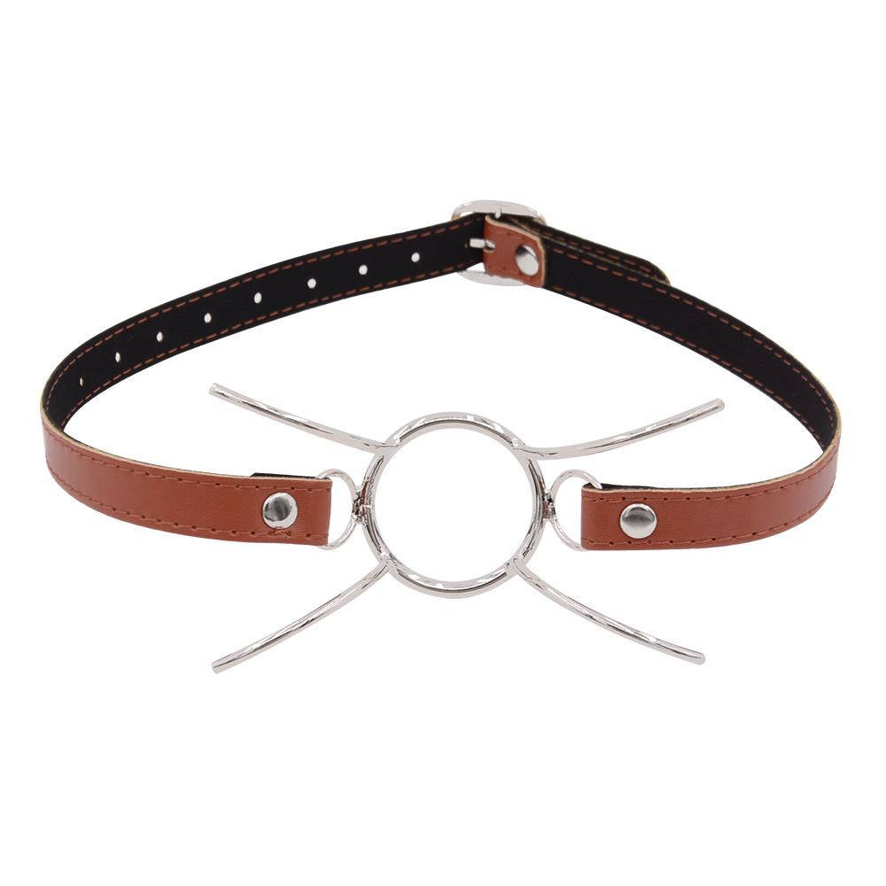 Oral Fixation Ring Adjustable PU Leather Flirting Sex Toys O-Ring Open Mouth Gag Sex Toys Couples Roleplay BDSM Bondage Sexual