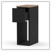 Comodino Stretto Nero 20 Cm Tavolino da Letto Con 1 Cassetto Per Camera da Letto Mansardata