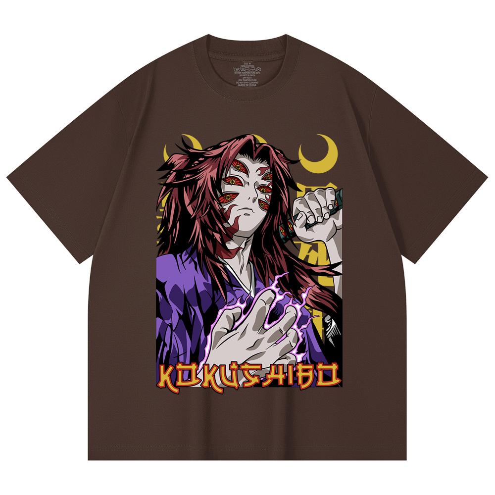 230 Gsm 100% Cotton Demon Slayer V105 Kokushibo Print Unisex Heavy Cotton T Shirt