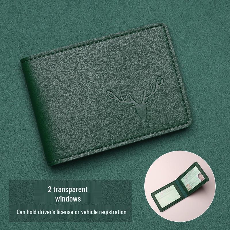 Men's 2025 Style Two-in-One Motor Vehicle License Leather Cover and Card Holder