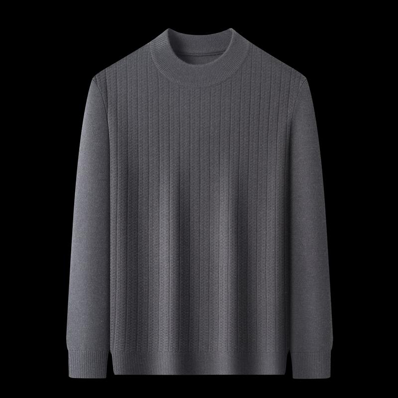 Yiliteng Men's Lambswool Blend Thickened Pullover Sweater