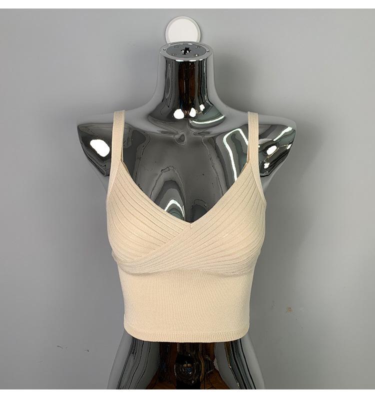 Korean Dongdaemun Fashion V-neck Knitted Camisole & Short Cardigan Set for Women