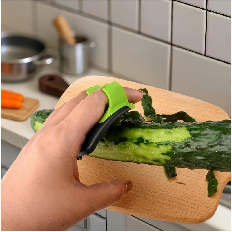4pcs Handheld Creative Peeler Stainless Steel Two Finger Fruit Vegetable Skin Remover Portable Household Kitchen Peeling Gadget