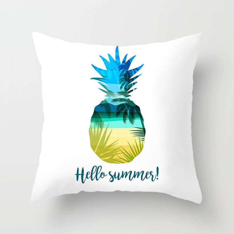 Ins Small Fresh Plant Car Sofa Pillow Cushion Cover Office Printed Lumbar Cushion Home Supplies