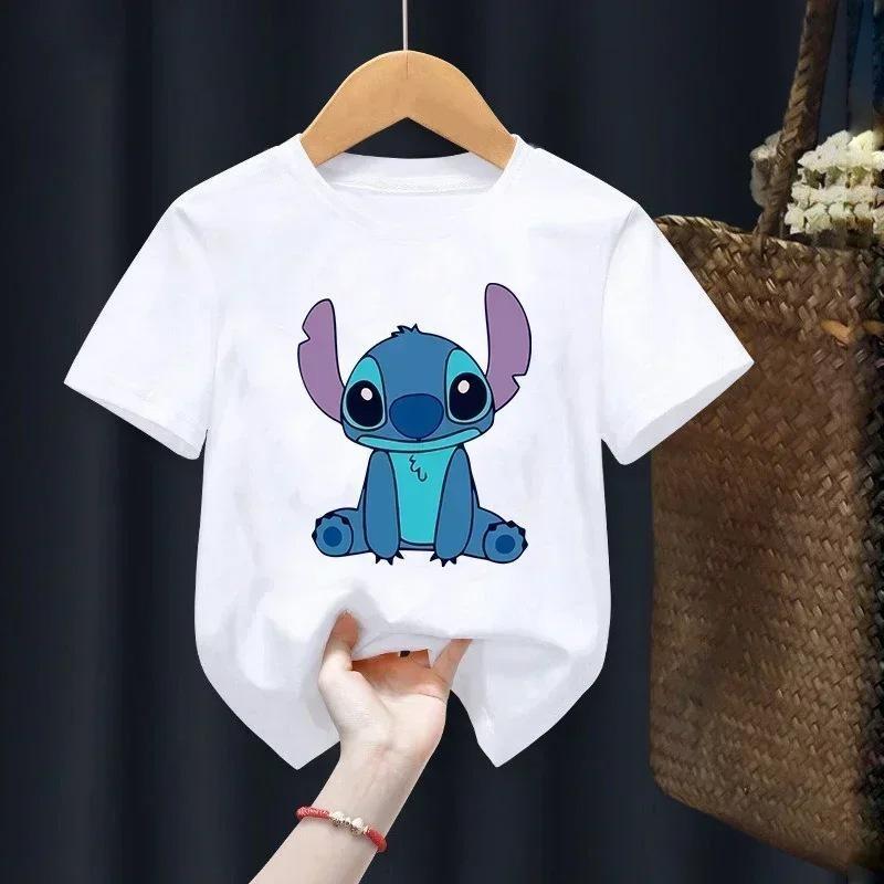 Disney Stitch Summer Graphic T-Shirt Hollow Series Short Sleeve T-Shirt
