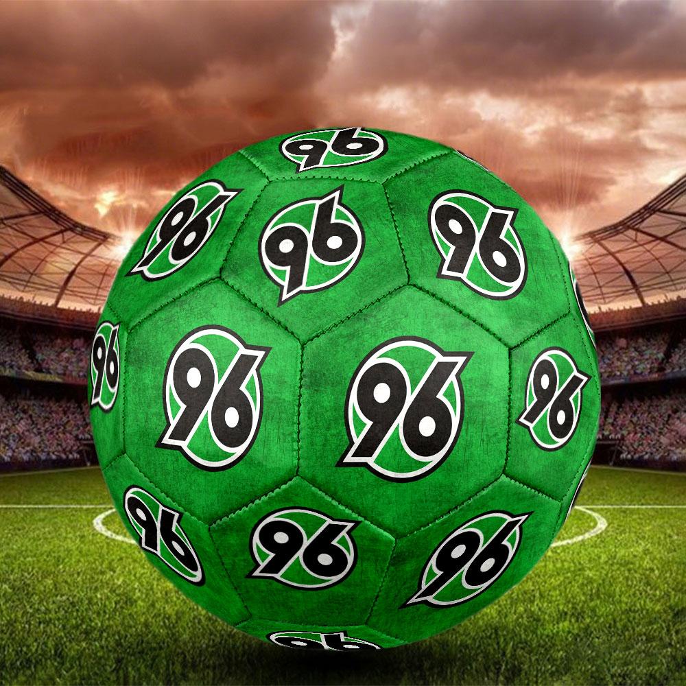 Hannover 96 FC Size 5 Soccer Ball, Machine-Stitched PVC, Durable & High Bounce, All Ages Fit, Fan Merchandise, Matches & Outdoor Use.