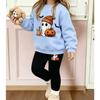 Girls' Halloween Ghost Casual Comfortable Soft Loose Pullover Sweatshirt and Leggings 2-Piece Set, New Autumn/Winter, Playful, Sweet and Cool Style