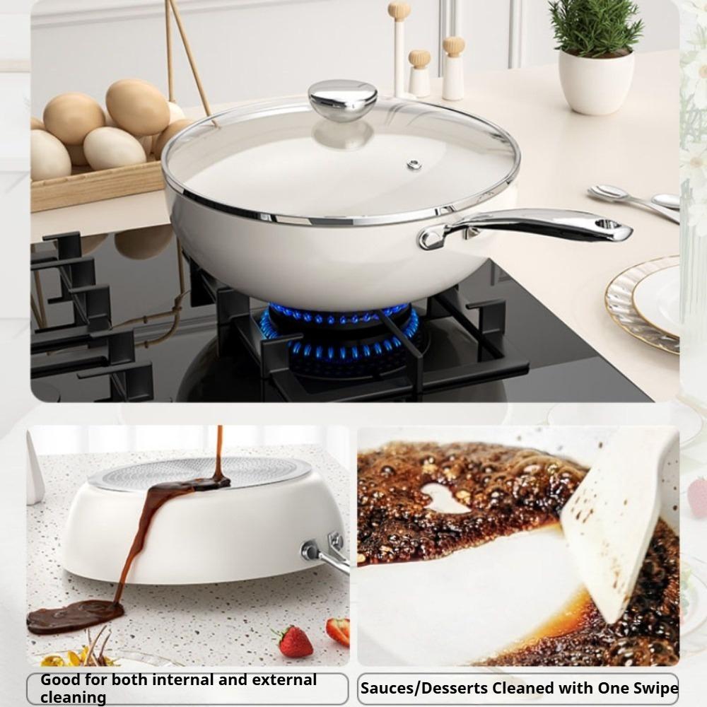 KOSUN Ceramic Nonstick Frying Pan Household Flat Frying Pan Gas Stove Gas Induction Cooker Special Frying Pan Kitchen Utensils