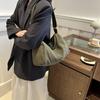Solid Color Simple Crossbody Bag Large Capacity Canvas Pillow Bag Versatile Shoulder Bag  Student
