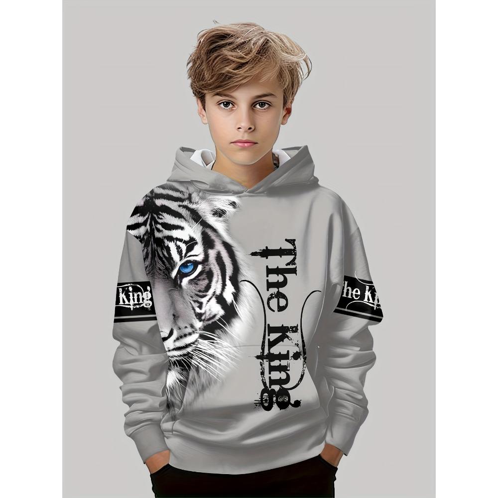 Kids Clothes Boys Hoodies Long Sleeve 3D Tigers Print Children Spring Fall Clothes Casual Outdoor Stylish Boy Girl Clothes Tops