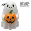 Halloween Desktop Decoration Ghost Pumpkin Ornaments, Resin Smiling Decorations for Home Detailed Statue Office Party Decor, Cute Healing Miniature