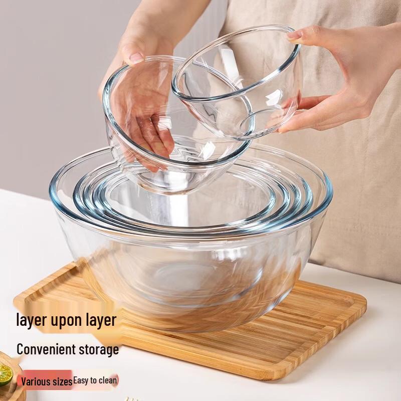 Xihe Thickened High Borosilicate Glass Salad Bowl