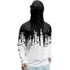 Men’s Summer Long Sleeve Hooded T Shirt Quick Dry Print Lightweight Sun Sports Fishing Gym Top