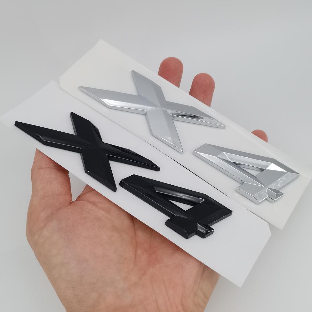 3D ABS Chrome Black Car Letters Logo X4 Emblem Badge Auto Styling Rear Trunk Sticker Decals Accessories For BMW G01 G02 F26 M40i Uo2