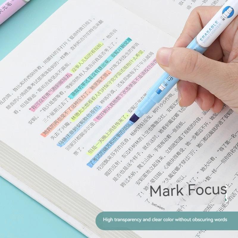 6 adet Silinebilir Fosforlu Kalem Pastel İşaretleyiciler Çift Uçlu Floresan Kalem Sanat Çizimi Karalama İşaretleme Okul Ofis Kırtasiye