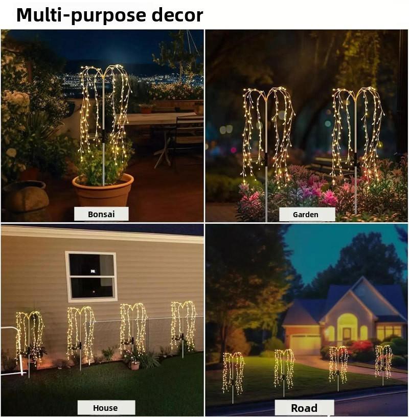 Solar Ground Inset Firework Led Landscape Light Waterproof Yard Decor For Garden