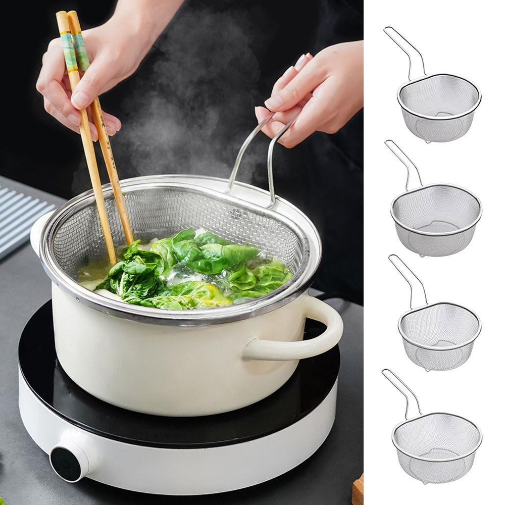 Cooking Utensils Frying Filter Basket Stainless Steel Pasta Boil Basket for Deep Frying
