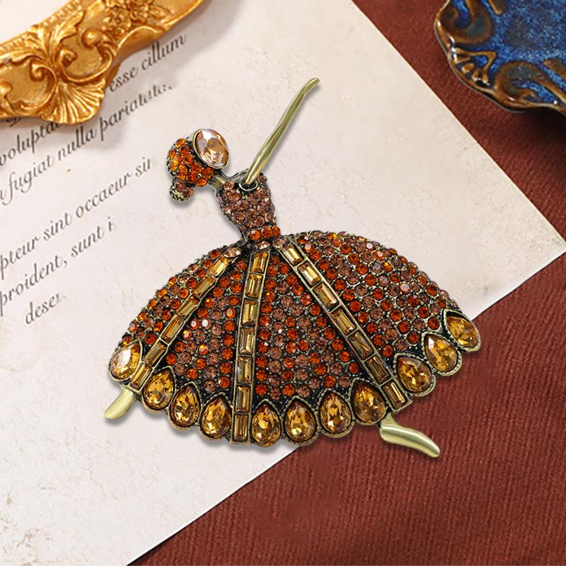 Ретро Модные Украшения Балерина Дворцовое Темперамент Брошь 7*7CM