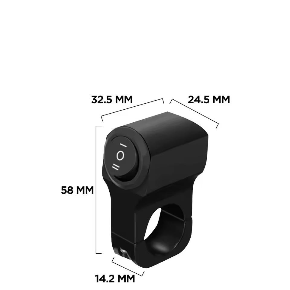 22mm 7/8in Aluminum Alloy Universal Motorcycle Handlebar Headlight Switch Three-position Waterproof Switch 12V Fog Spotlight Ret