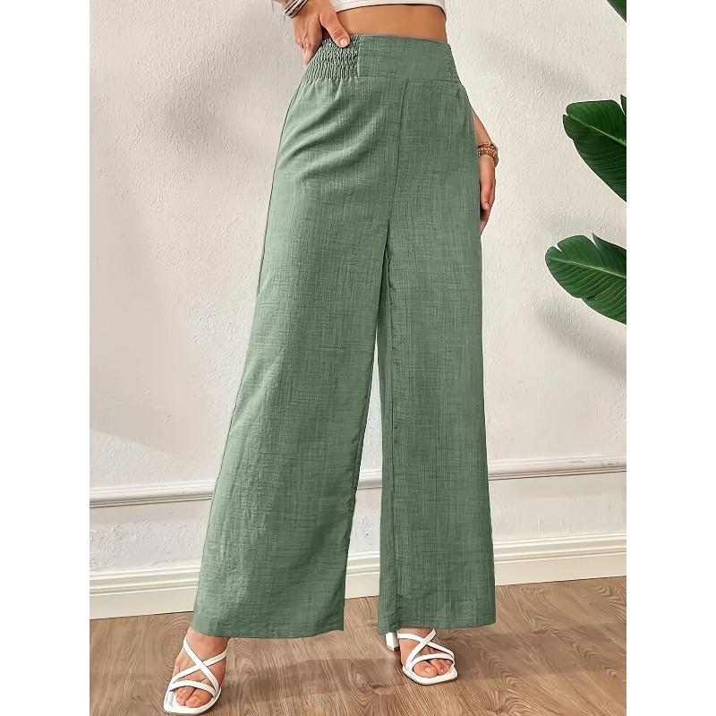 QICED Women's Fashion Casual Solid Color Print Pants & Capris