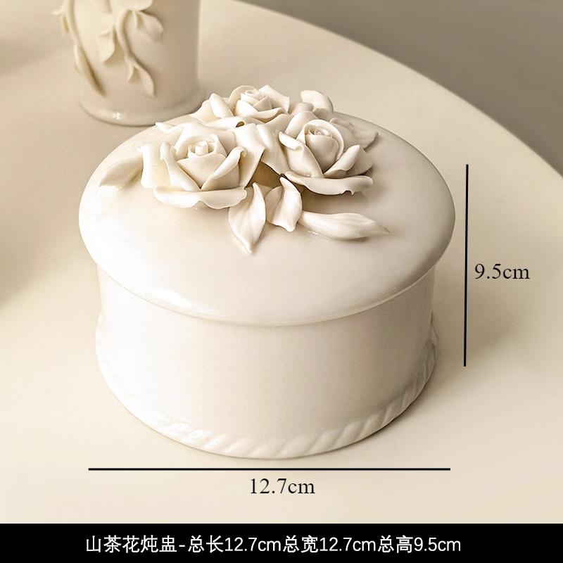 Camellia Ceramic Tableware Hydroponic Vase Ornament High Footed Plate Dining Plates Coffee Cup Storage Jar Show Plate Snack Bowl