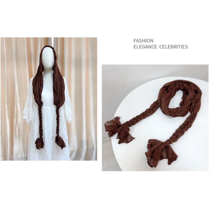 Silk Scarf Women'S Mulberry Silk Solid Color Versatile Summer Scarf Thin Sunscreen Outer Shawl Yarn Brown