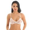 Women's Floral Lace Hollow Nipple Bralette Wire-free No Pad Bra Top Underwear Lingerie