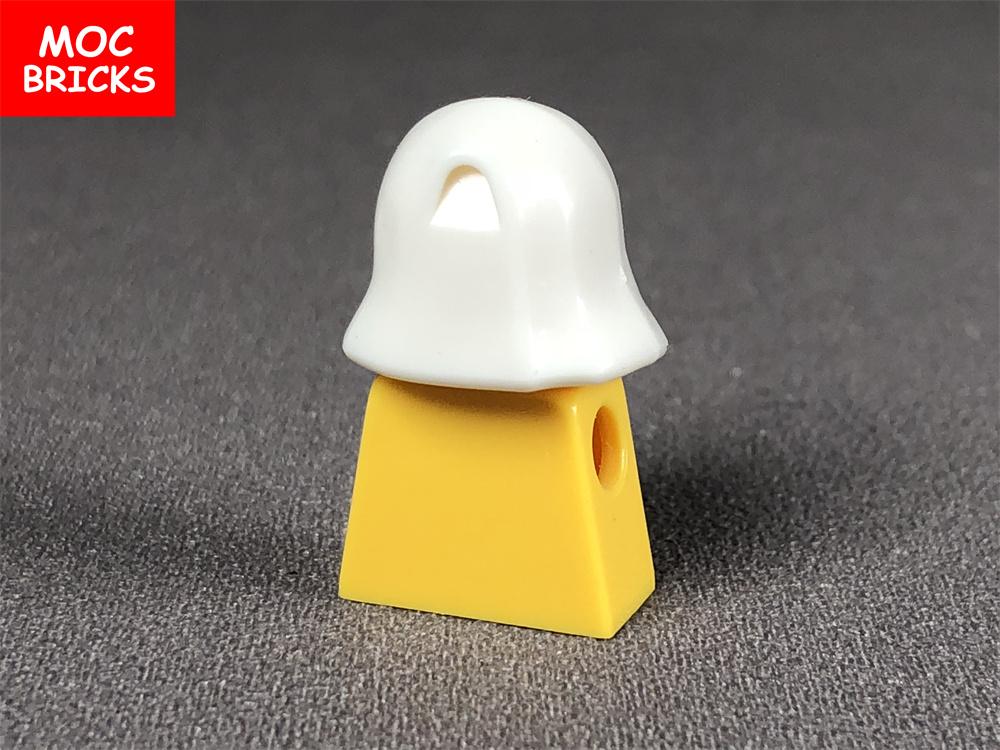 12 uds./lote Bloques MOC Casco Blanco Capa Barba Modelo 4cm Parte del Cuerpo de Figura Bloques de Construcción Educativos Pequeños Juguetes para Niños