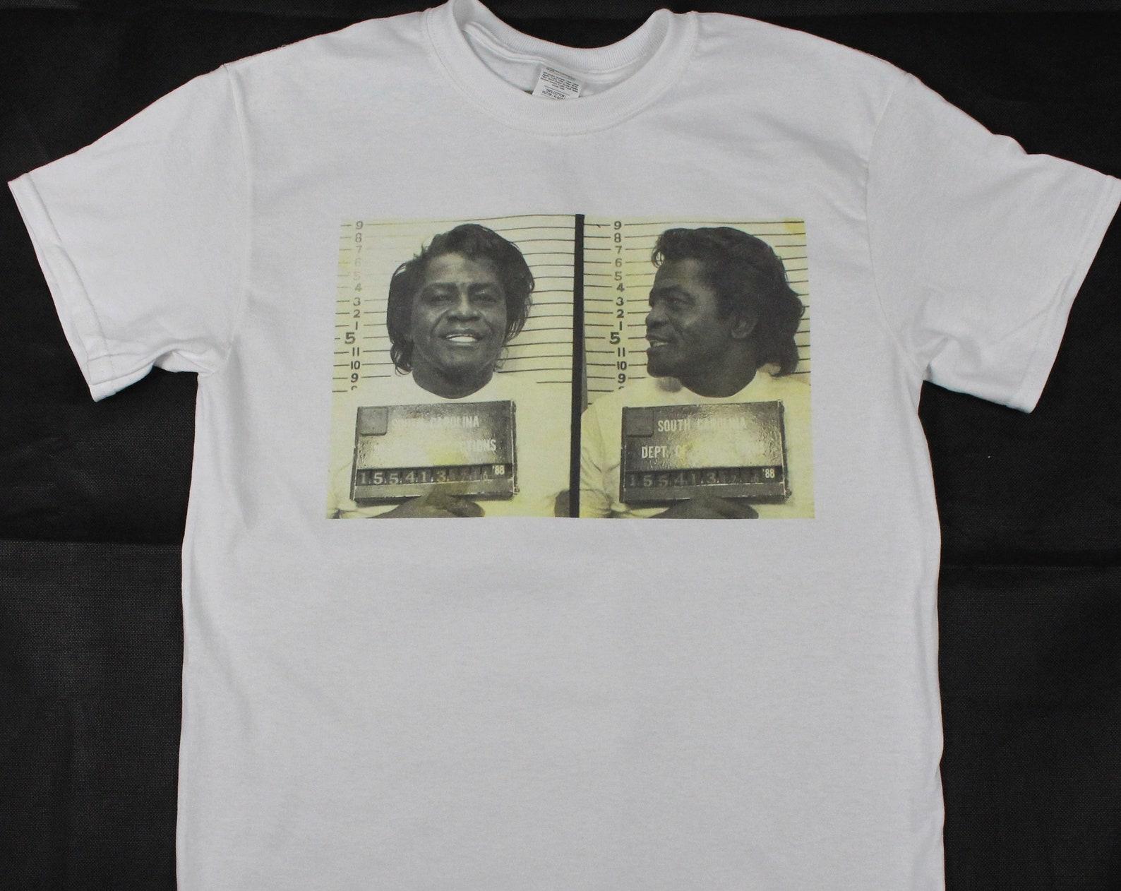 James Brown mugshot White T-Shirt sizes available S-3XL XL