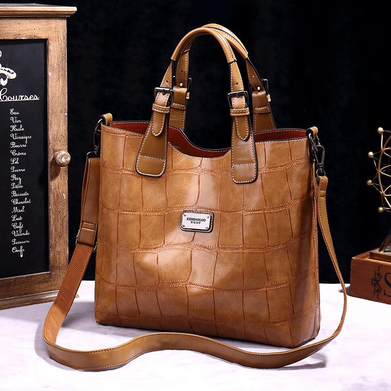 Женская сумка через плечо, портативная сумка через плечо в стиле ретро, ​​большая вместительная сумка-мессенджер с несколькими отделениями, сумка для матери и ребенка, большая сумка 38*12*29cm