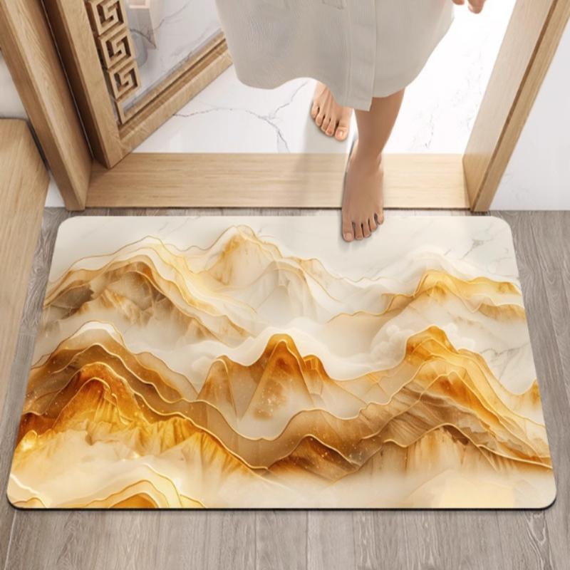 Bathroom floor mat, absorbent diatomaceous earth anti slip floor mat, new Chinese style bathroom mat, no wash floor mat