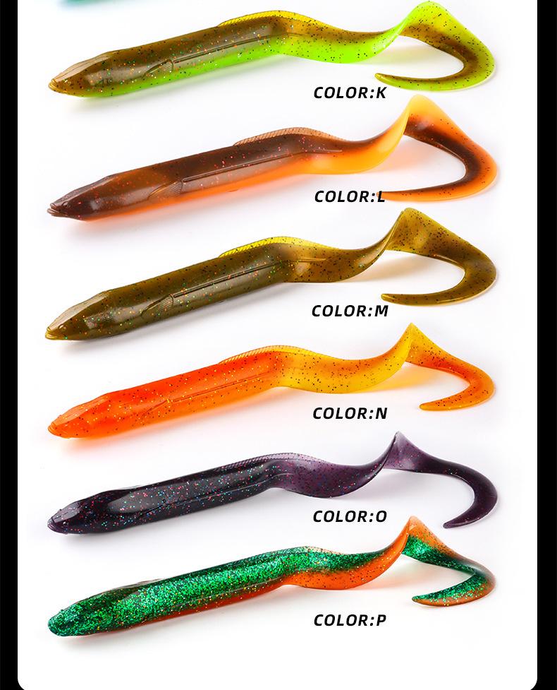 BEARKING Soft Bait Eel Lure with Lead Head Hook, 15cm/20cm for Long Cast Sea Fishing (L45L46)