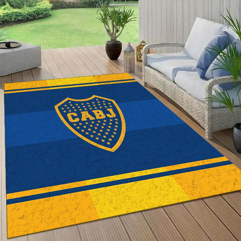 Club Atletico Boca Juniors Flannel Pattern Square Carpet,Area Rug,Carpet Rug for Living Room Bedroom Sofa Playroom Decor,Non-slip Floor Mat