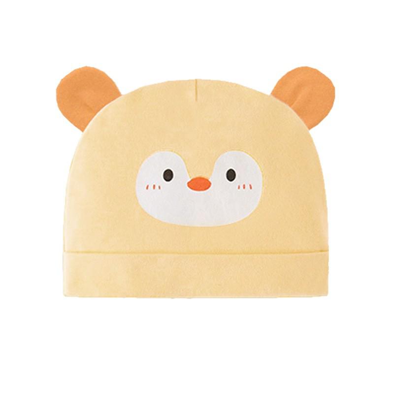 Newborn Little Bear Cotton Pullover Hat: Double Layer Unisex Baby Hat for 0-3 Months, Spring & Autumn