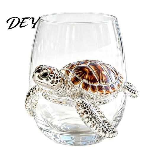 Handcrafted Artistic Glassware Octopus Glass Tumbler, 350ml Stemless Wine Glass, Whale Dolphin Turtle Sea Creature Cup Drinking Cup, for Ocean Lovers