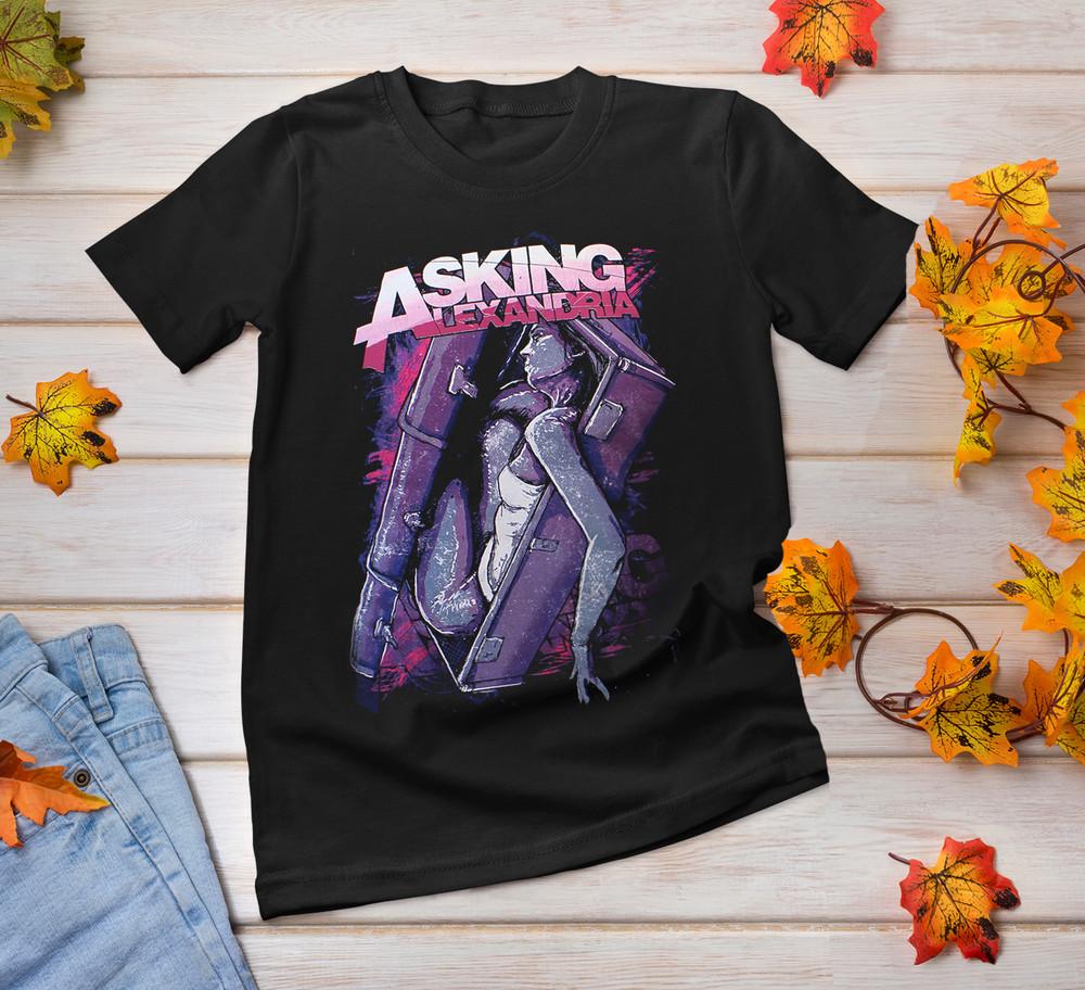 Neues beliebtes Asking Alexandria Coffin Girl Schwarz S-234XL T-Shirt