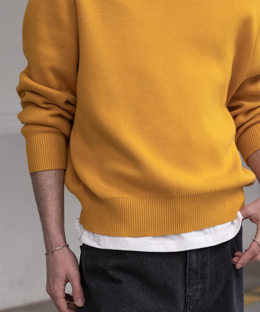 Dekkoloso Soft Cotton V-Neck Knit [Deep Yellow]