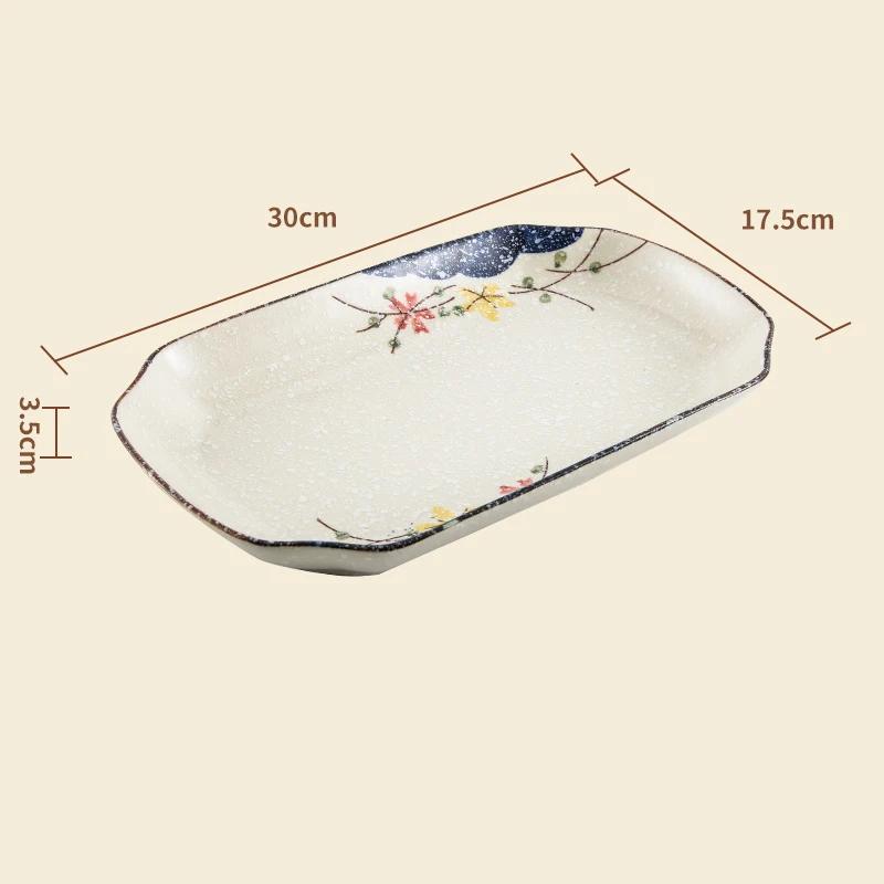 Retro Chinese Style Ceramic Plate Luxury Restaurant Large Fish Plate Exquisite Craftsmanship Dining Plates Household Tableware