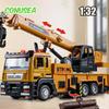 1/32 Slitinový jeřábový nákladní automobil Stavební vozidla se zvukem a světlem Kovový model Auta Simulační odlévané modely Dětská hračka Dárek