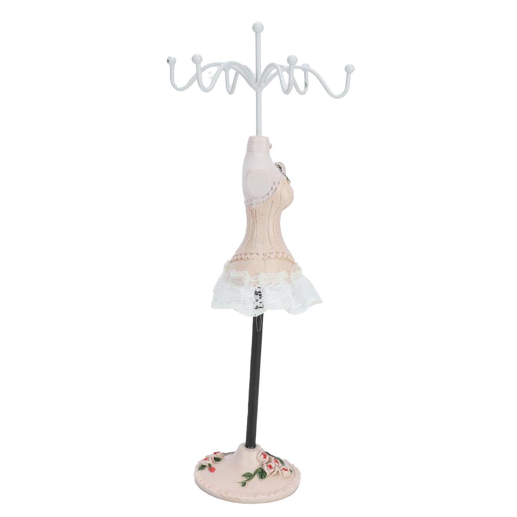 Jewelry Stand Display Earrings Necklace Storage Polyresin Doll Holder with Rotatable