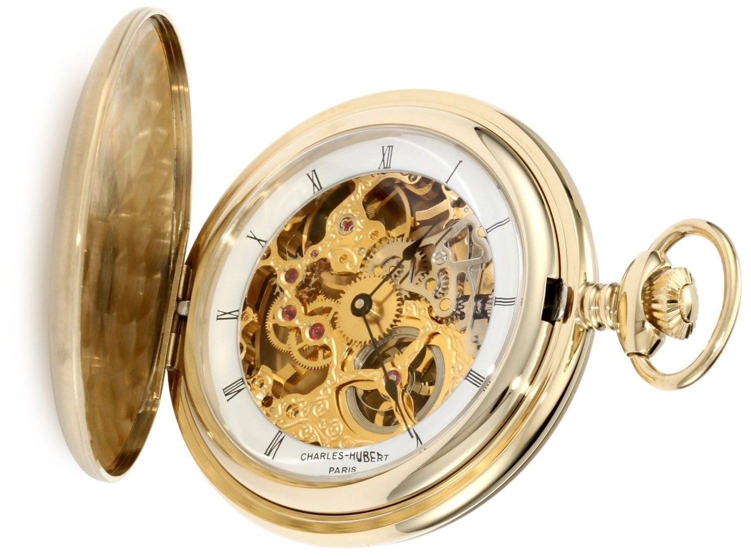

Pocket Watch Mechanical Manual Winding Skeleton [Charles Hubert] 3906-G Men s золотой