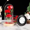 Three Carnations Glass Cover Ornament Mother's Day Gift Simulated Flower LED Luminous Small Gift Merchandise