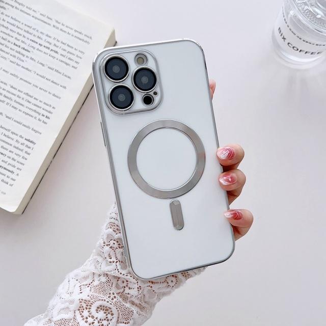 Solid Color Soft For Magsafe Charging Phone Case For Iphone 14 13 12 11 Pro Max 14 Plus With Full Camera Protective Film Cover