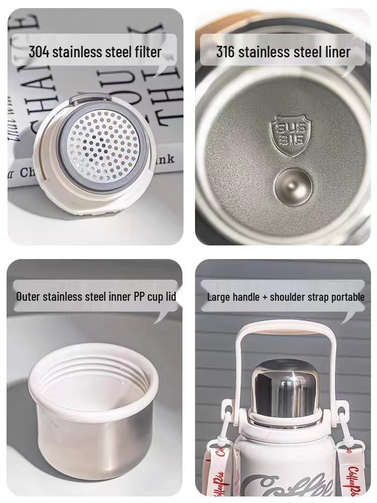 Women's Insulated Stainless Steel Sports Kettle - Large Capacity, Portable Outdoor Water Cup