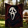 1PC Ghostface Scream Outdoor Flannel Throw Blanket - HD Printed Lightweight Soft Warm All-Season Blanket for Sofa, Bed, Travel, Camping 035