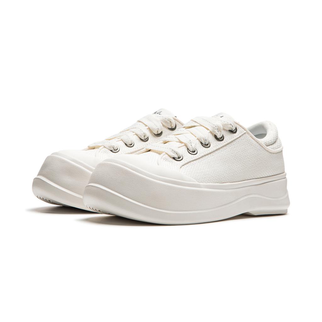 Li Ning Honey Platform Slip Resistant Abrasion Resistant Low top Casual Shoes Women's Ivory AGCU186-1