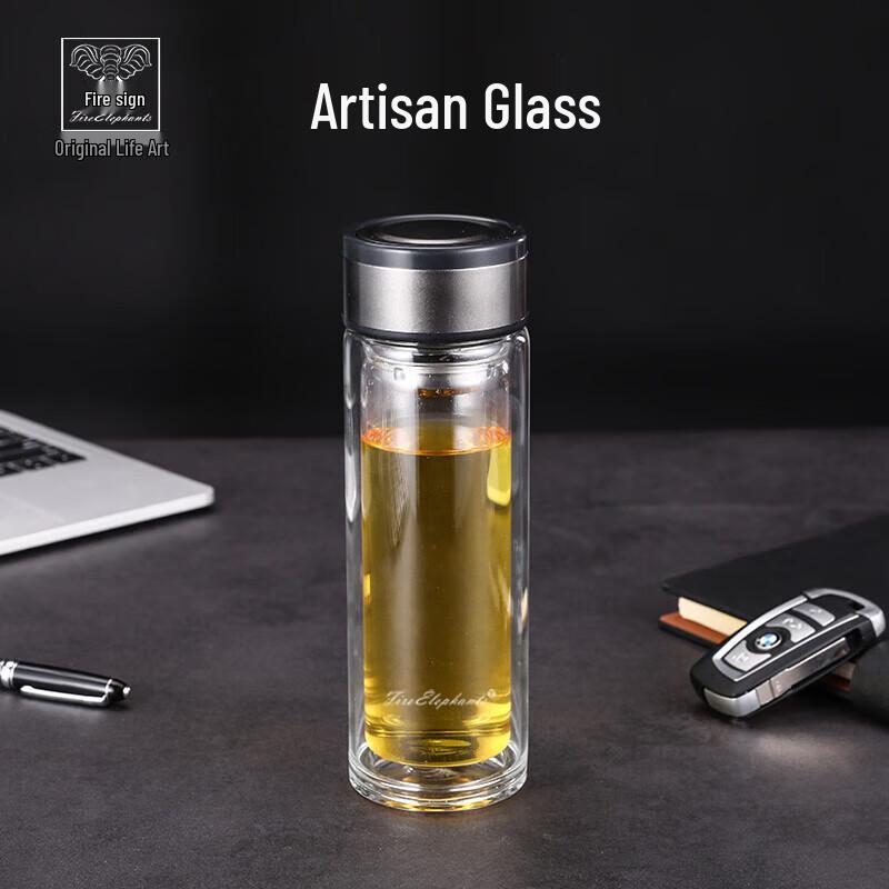 

Huo Xiang Craftsmanship Double-Layer Borosilicate Glass Tea Tumbler