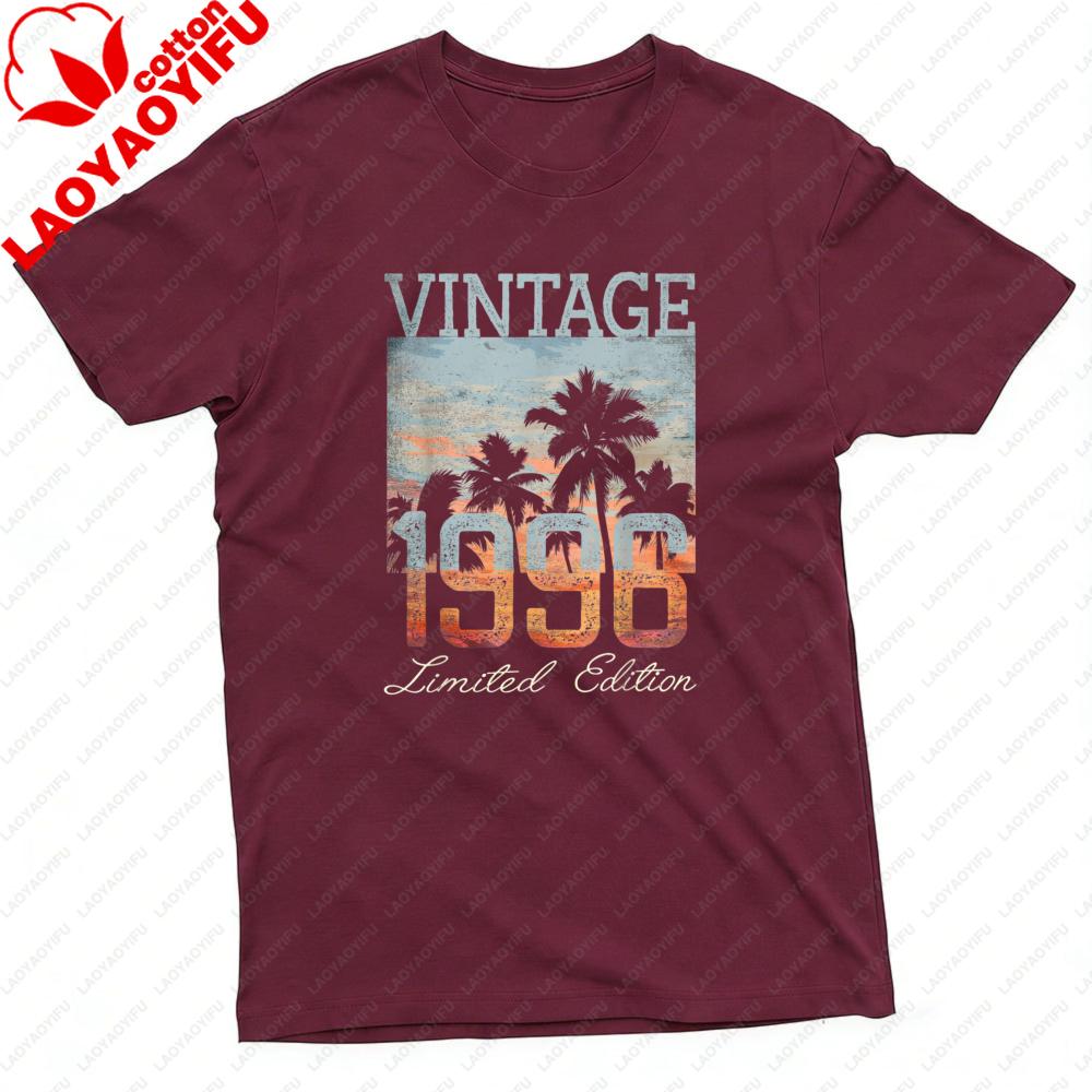 

Vintage 1996 Palm Tree Sunset Limited Edition Summer T Shirt Casual Fashion Unisex TShirt Cotton Short Sleeve Unisex Tops S